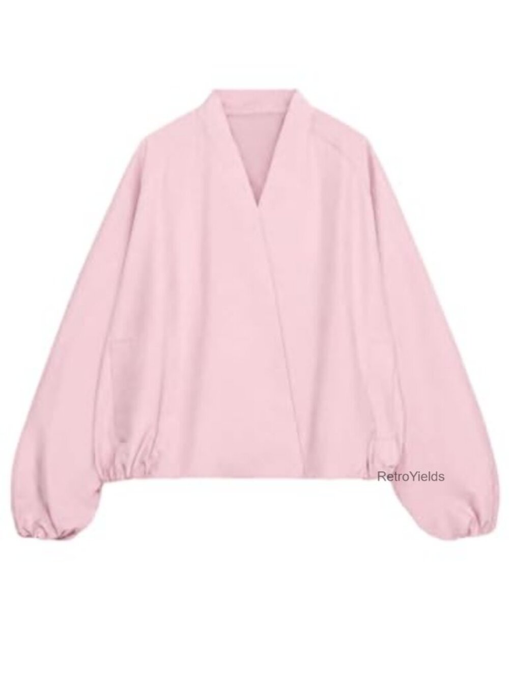 Cropped Bomber Jacket Oversized Puff Sleeve Snap Front Casual Fall Coat